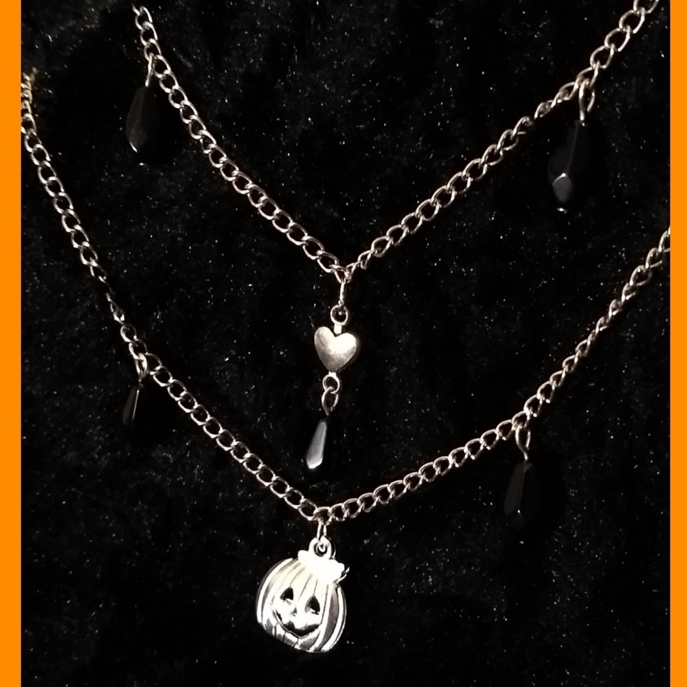 2 Tier Custom Pumpkin Love Necklace